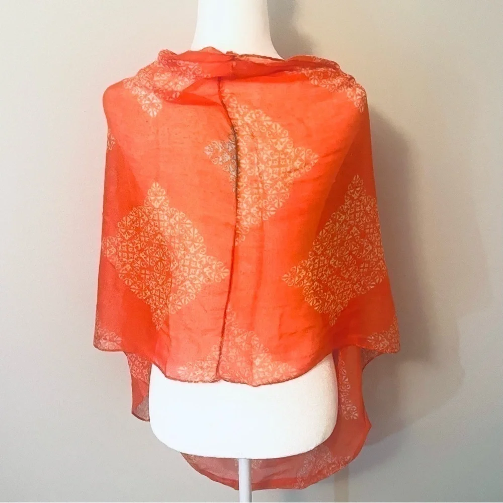 Vintage 90's Blaze Orange Hoop and Loop Scarf